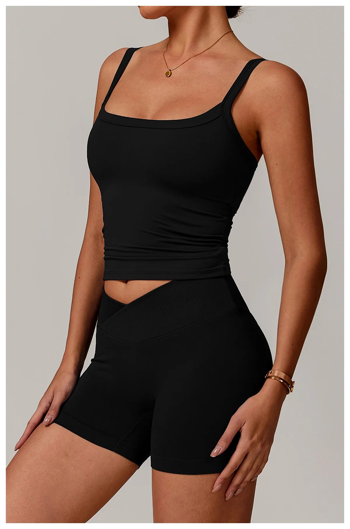 Push Up square neck Sports gym Top