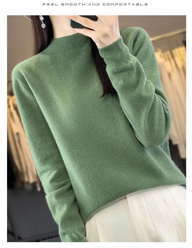 100% Merino Wool Sweater Women Knitwear