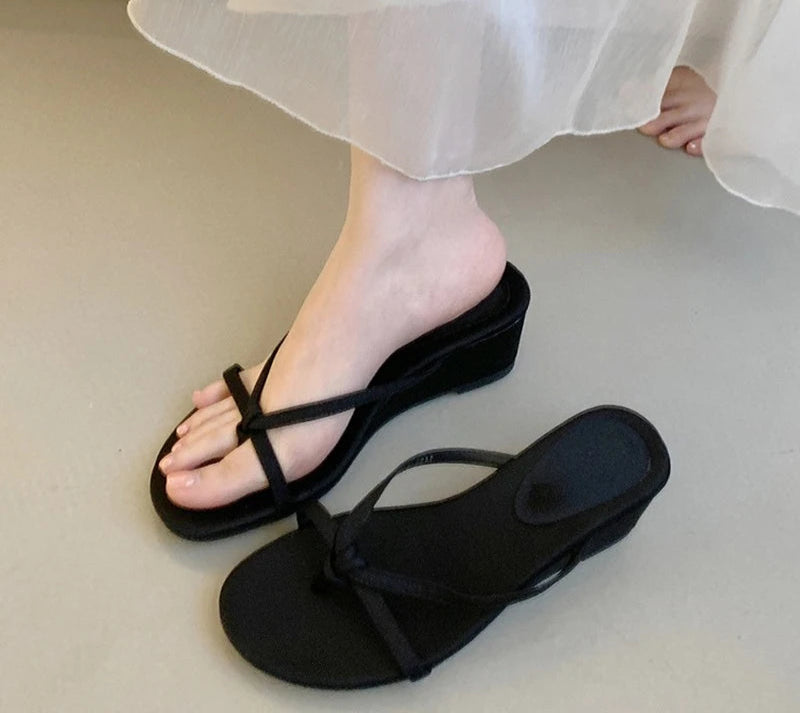 Clip Toe Wedges Heel Sandals