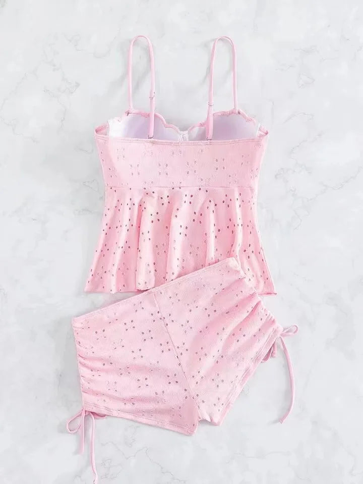 Two Pieces Push Up Tankini swimsuit Set