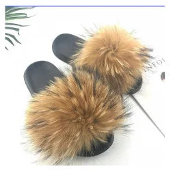 Furry Pom Pom Slipper Sandals