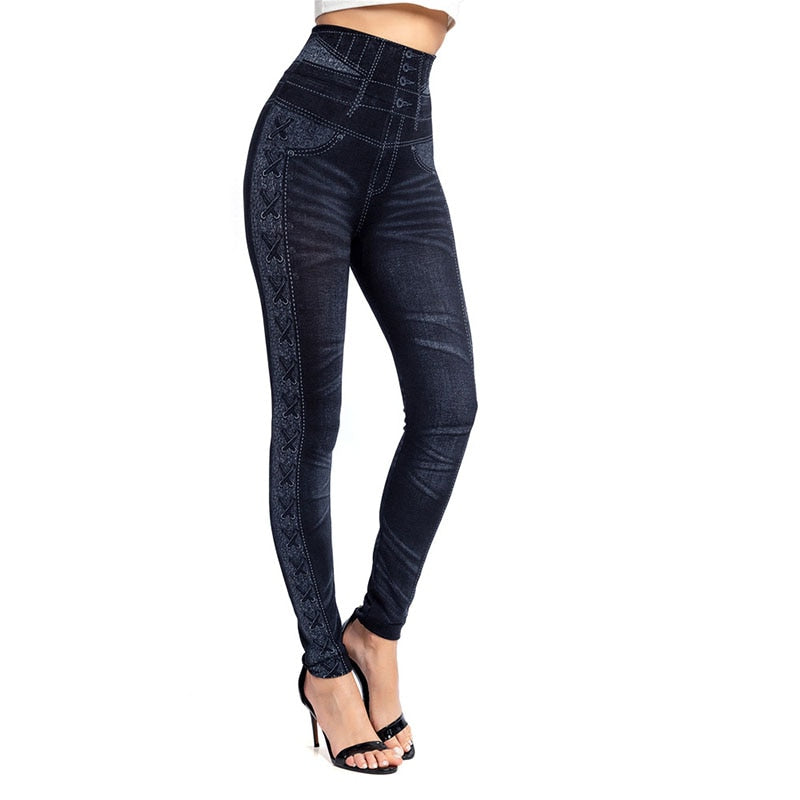 Women Faux Denim Jeans