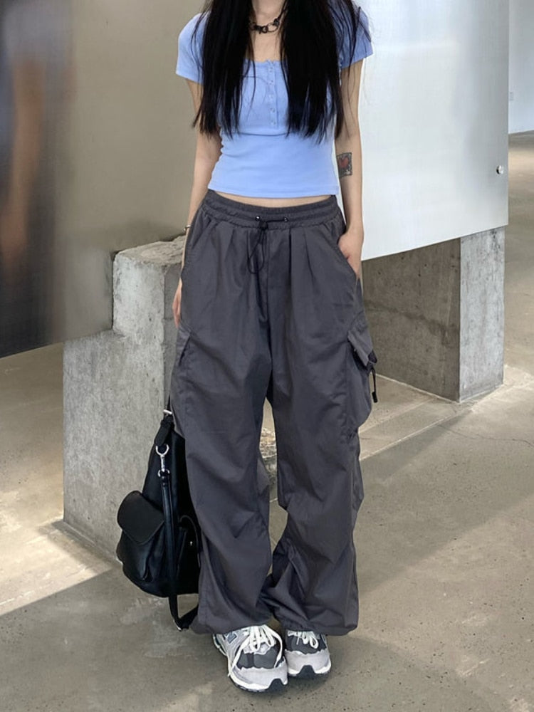 Women Wide Leg Pants Grey