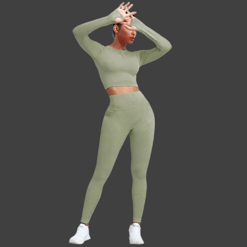 2 piece Gym Workout Yoga seamless high waist Set