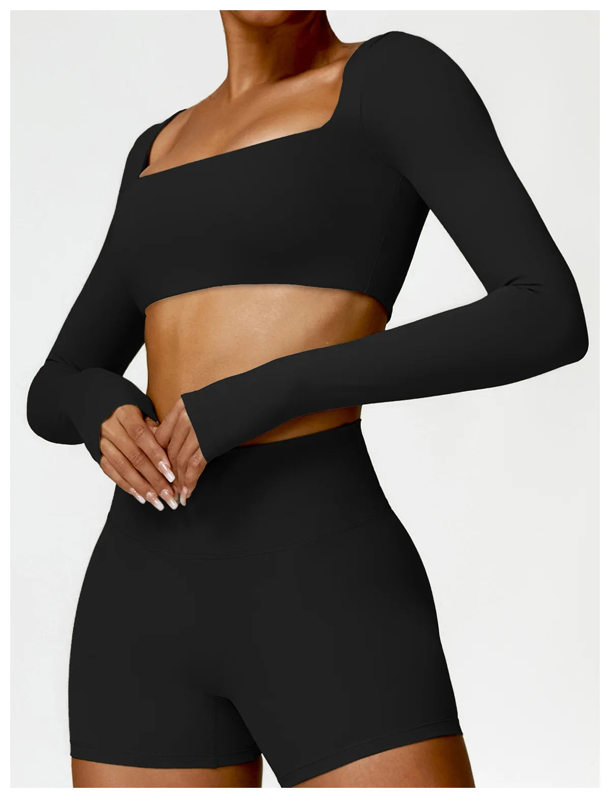 Long sleeved Fitness Gym Workout Top