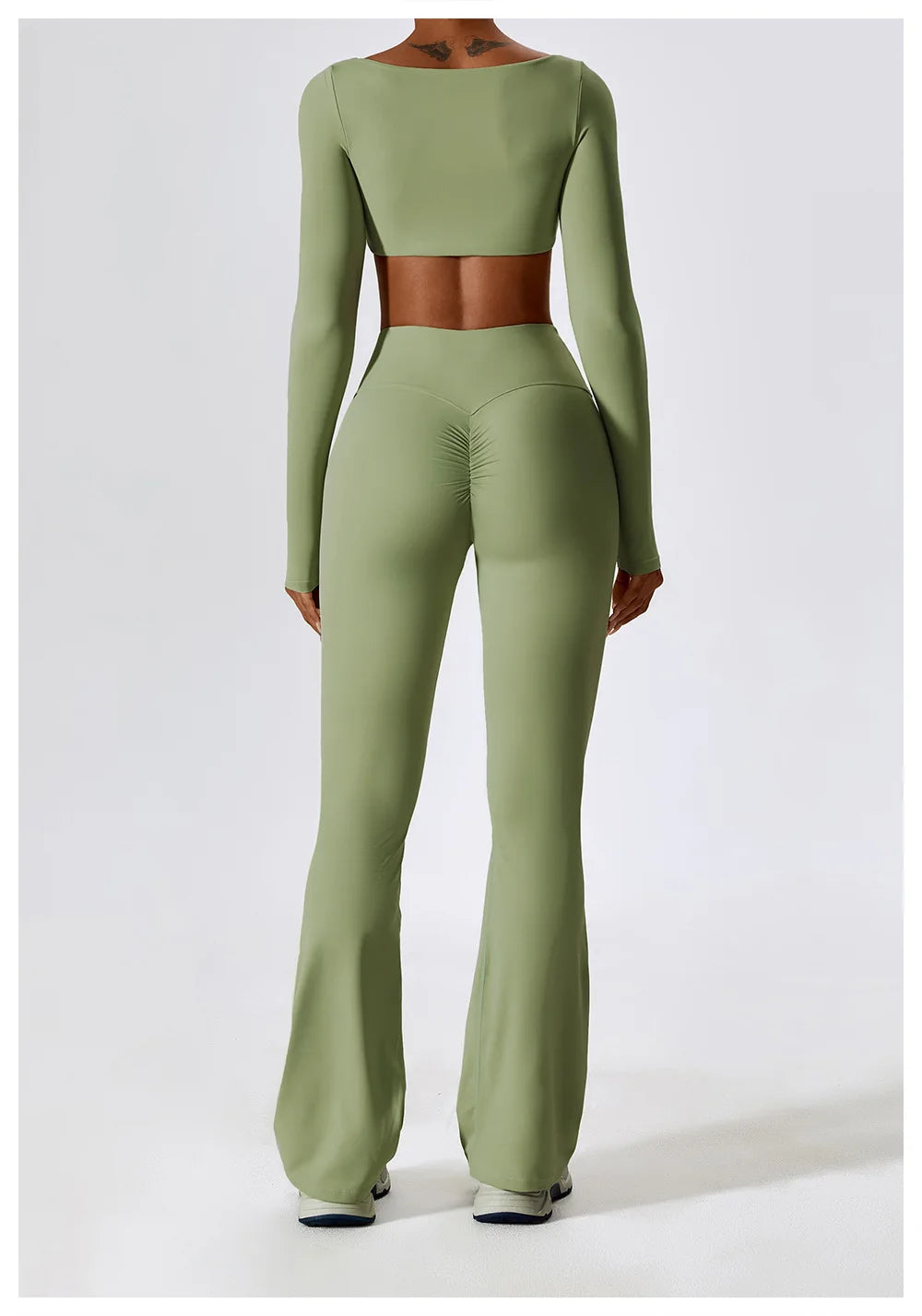 Long Sleeve square neck Workout Gym Top