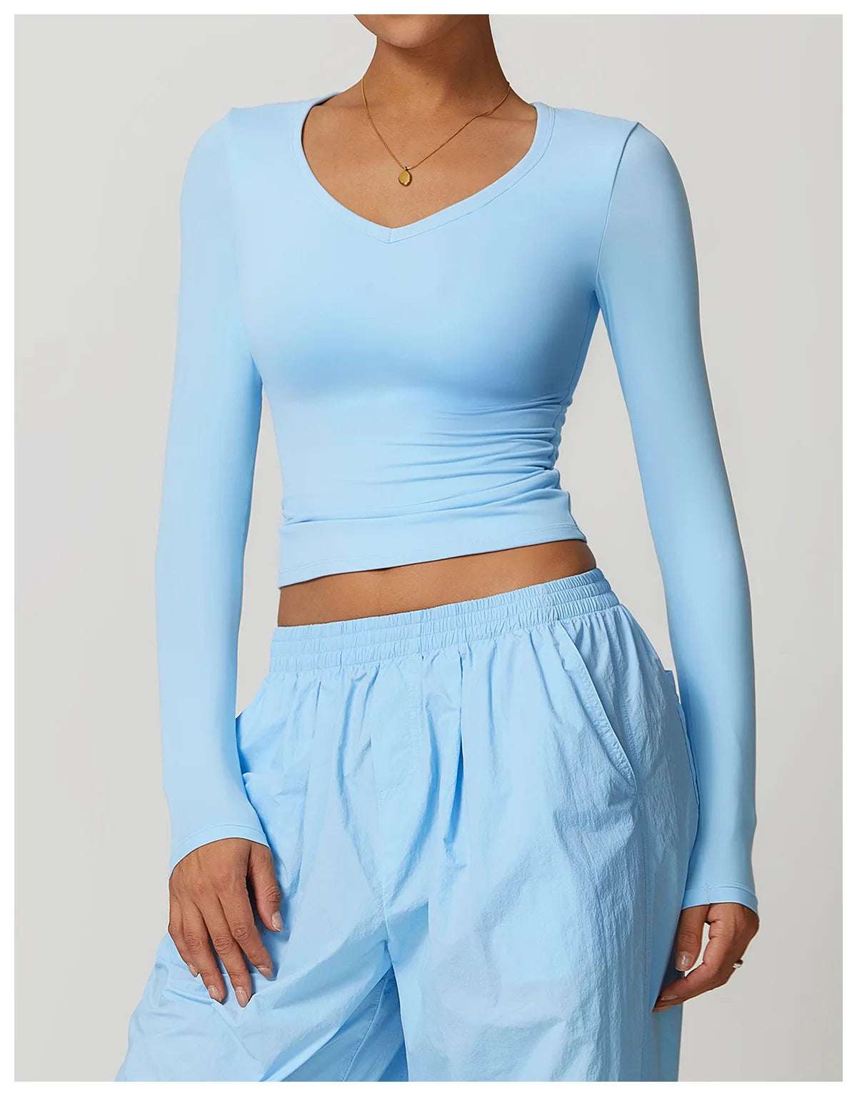 Long Sleeve gym Workout Crop Top