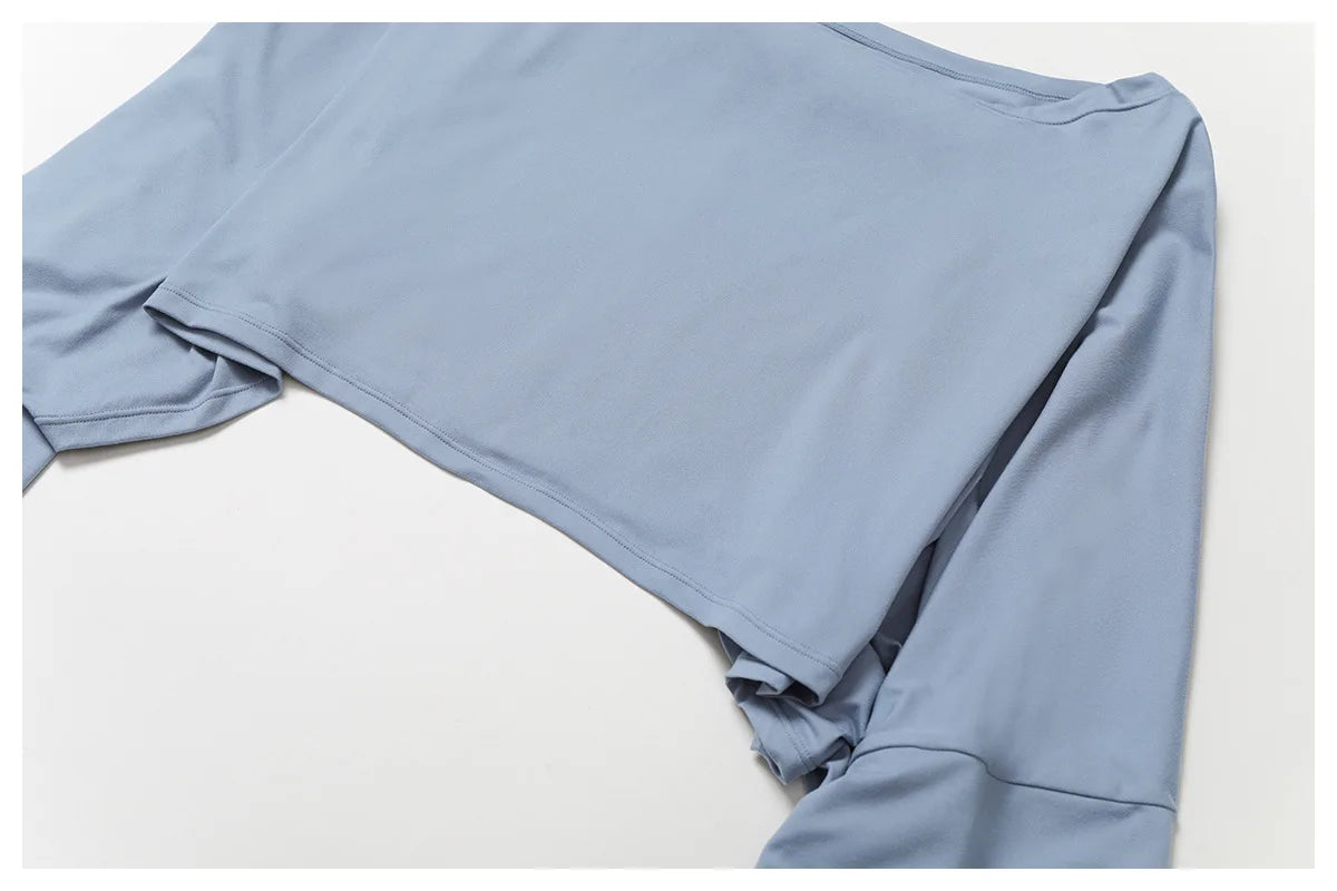 Long Sleeve off Shoulder Bat Sleeve Gym Yoga top