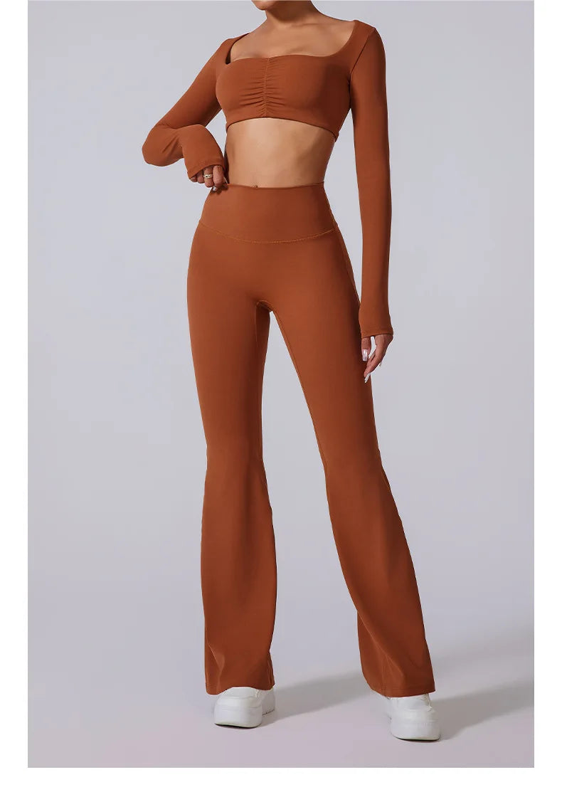 High Waist Flared Gym Fitness Yoga Leggings