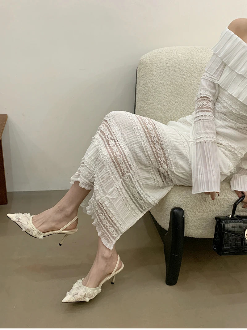 Pointed Toe Slip On low heel Shoes