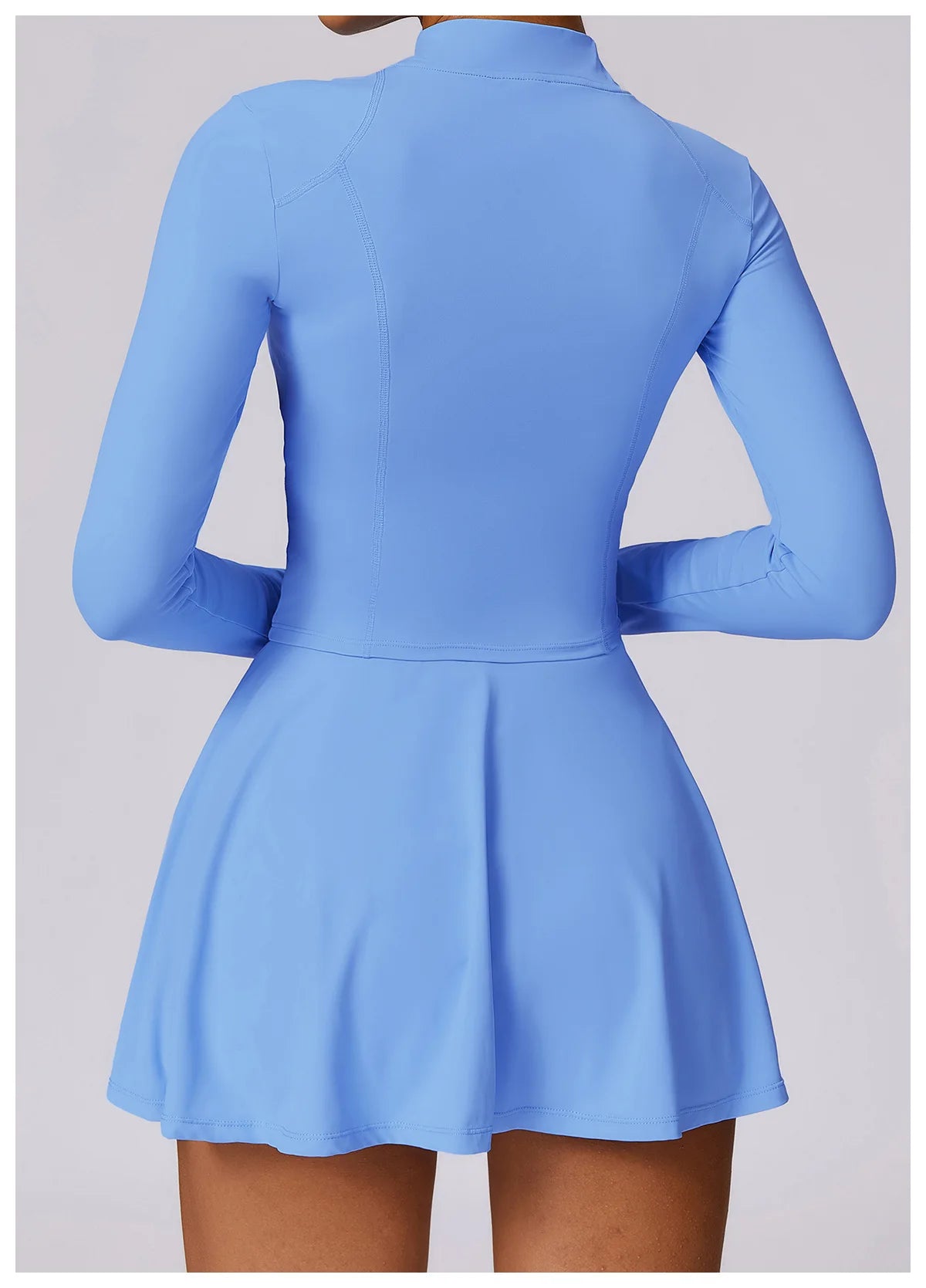 2 piece Yoga Fitness Sports Short Skirt Long Sleeved set