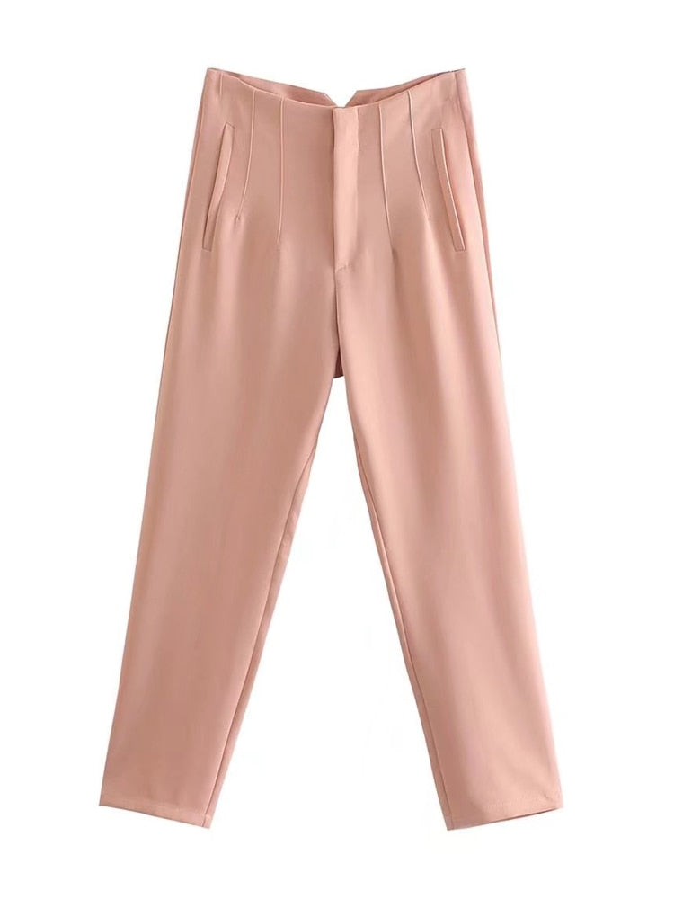 Women Fashion Seam Detail Office Wear Pants as picture 5