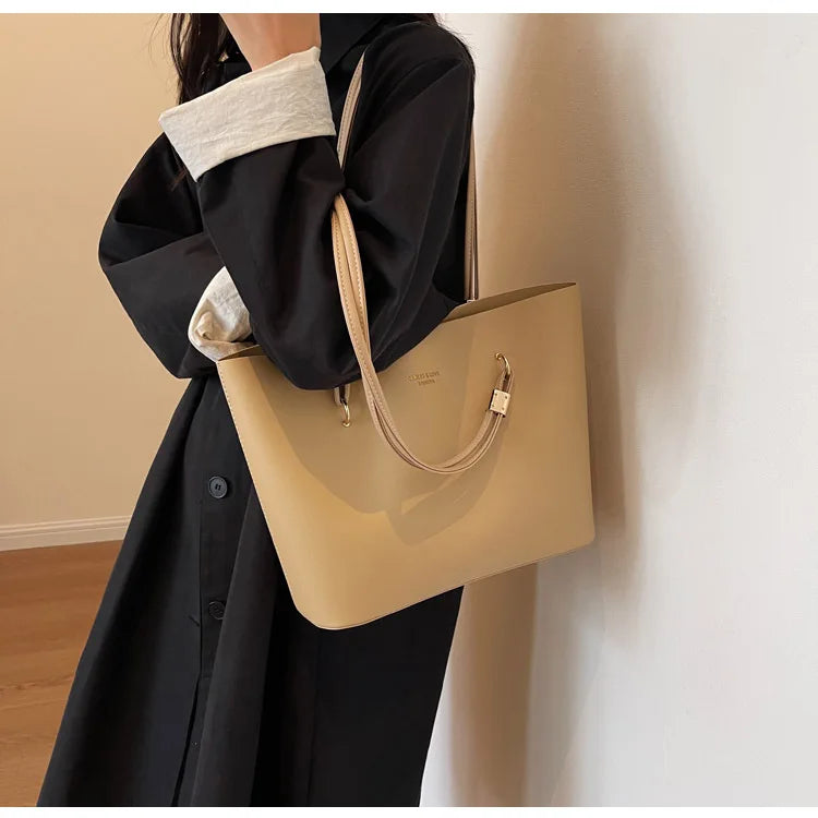 PU Leather large Tote Handbag