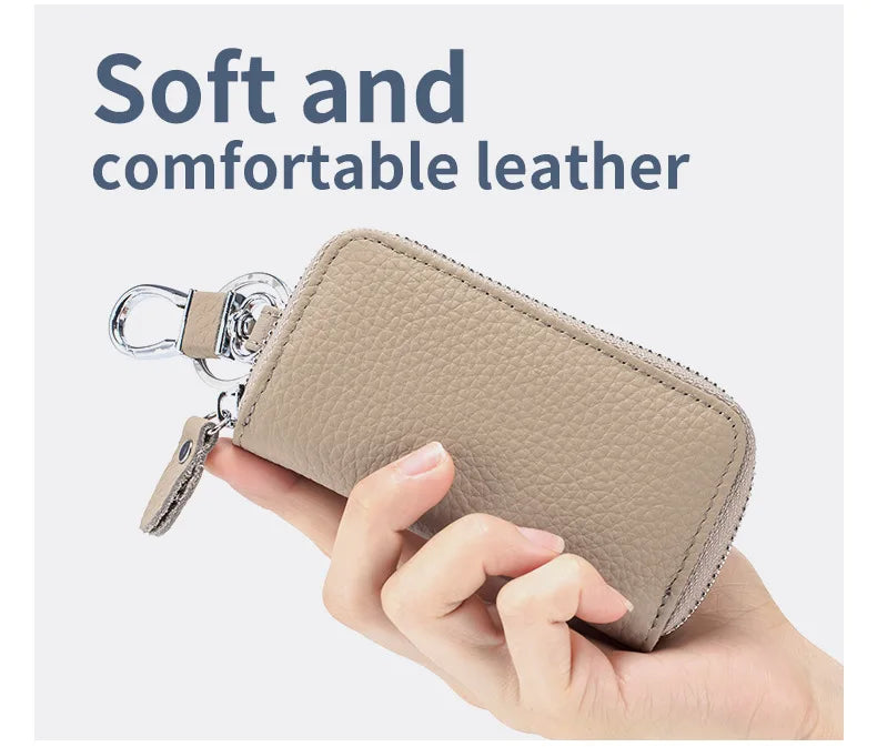 Multifunctional Zipper leather Key Case