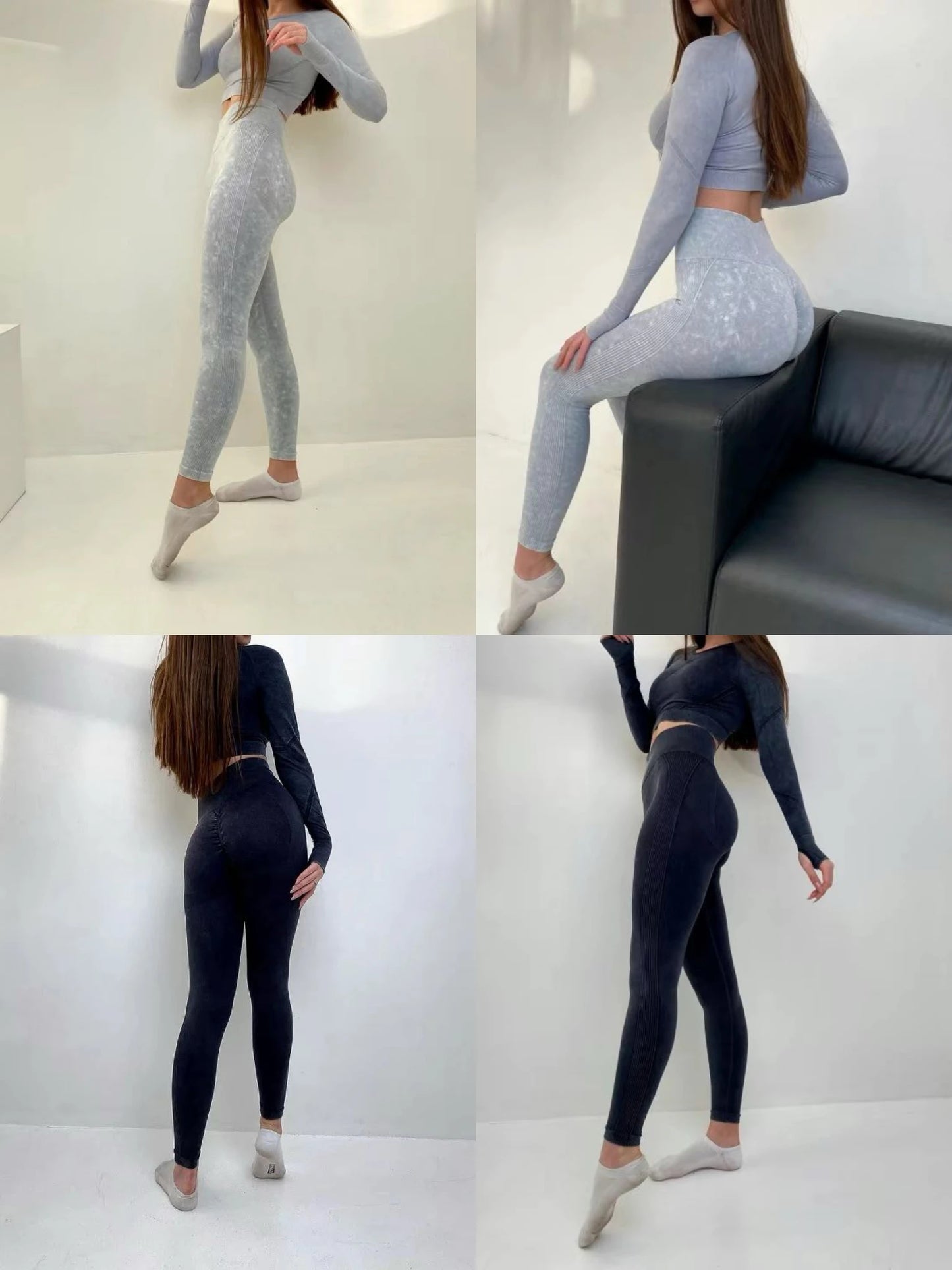 2 piece Gym Workout Yoga seamless high waist Set