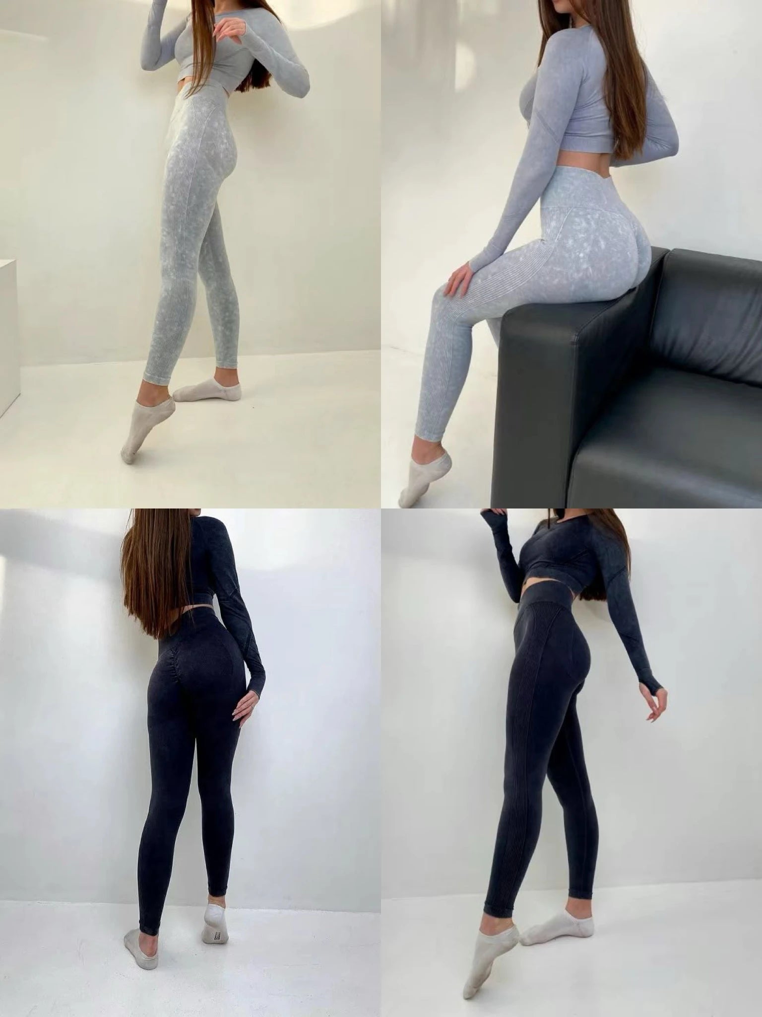 2 piece Gym Workout Yoga seamless high waist Set