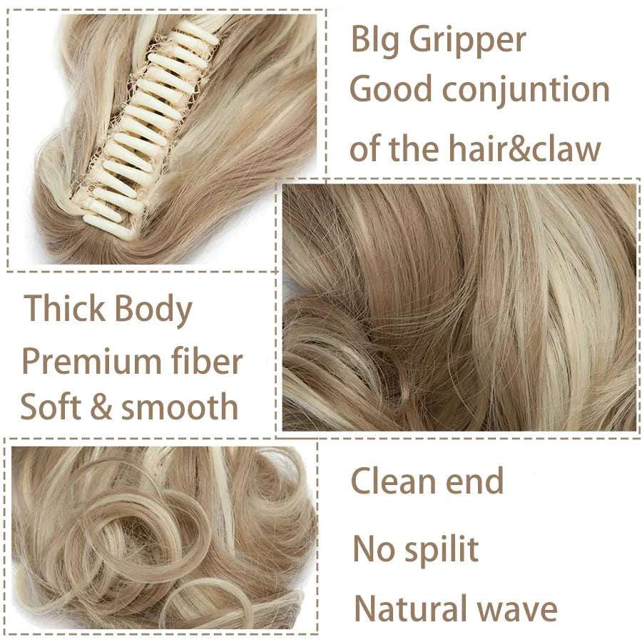 Clip On Wavy 14 Inches Synthetic Extension ponytail Hair