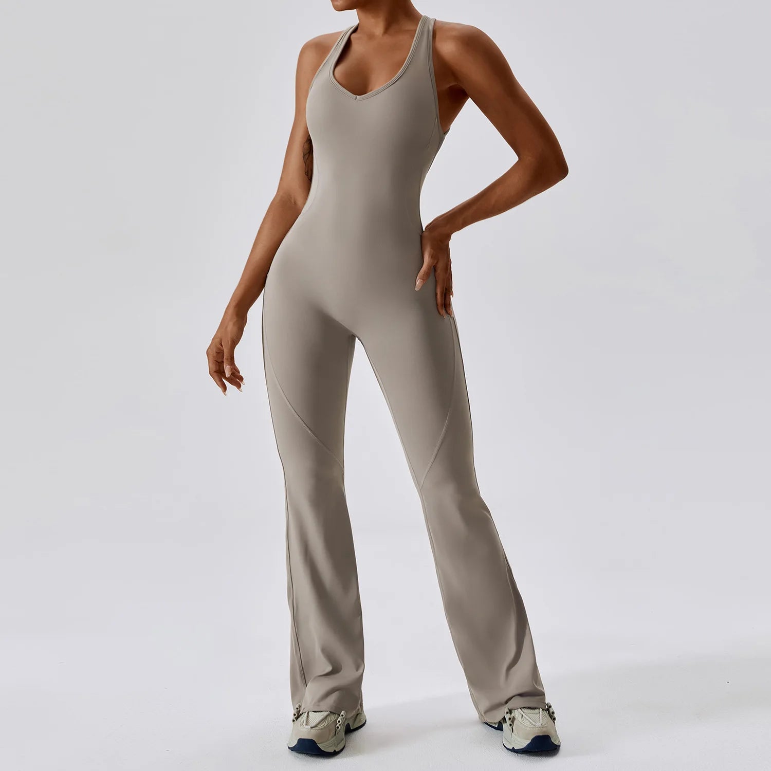 Workout Sports Fitness Jumpsuit Linen color