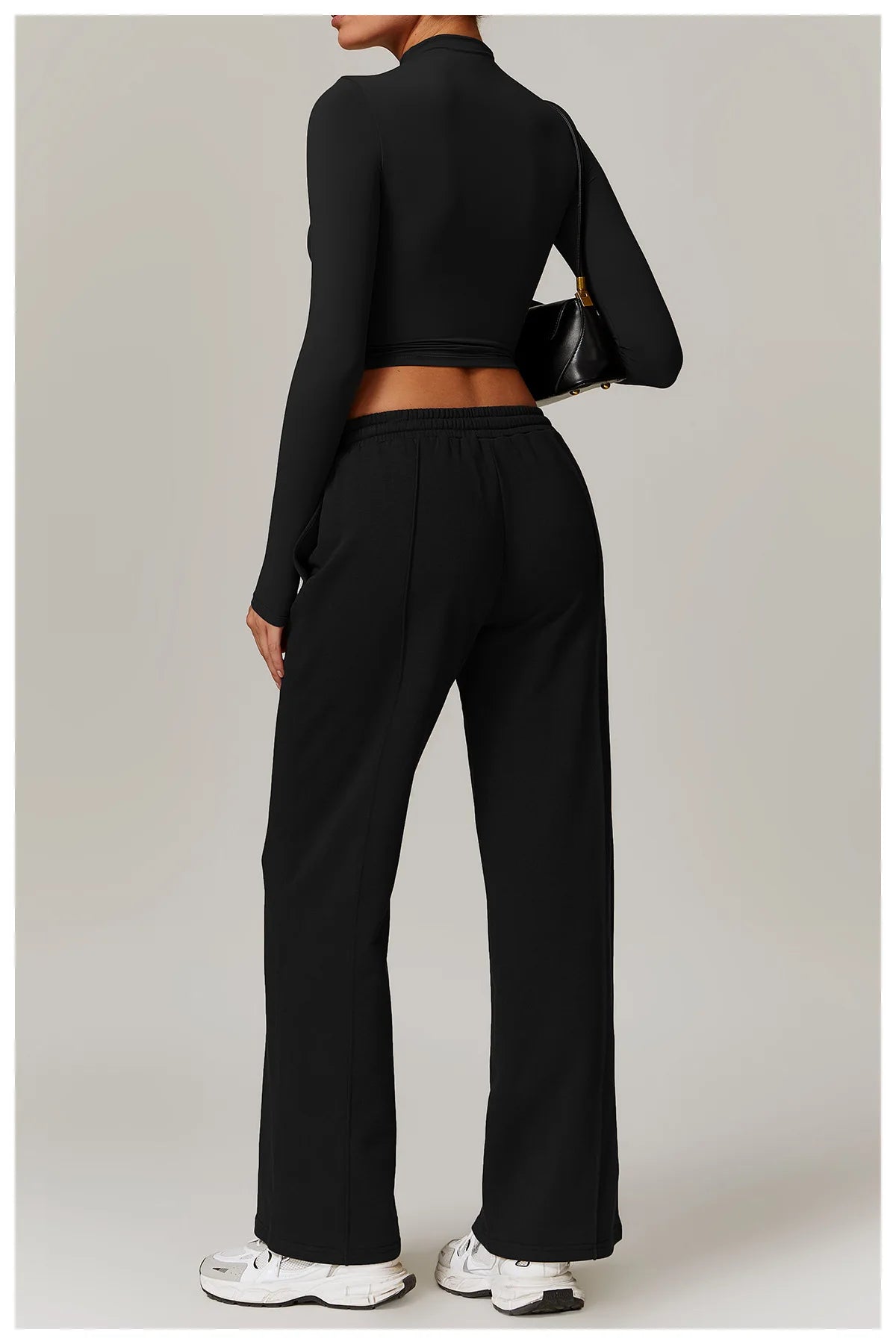 High Neck Long Sleeve Fitness Gym Sports Top