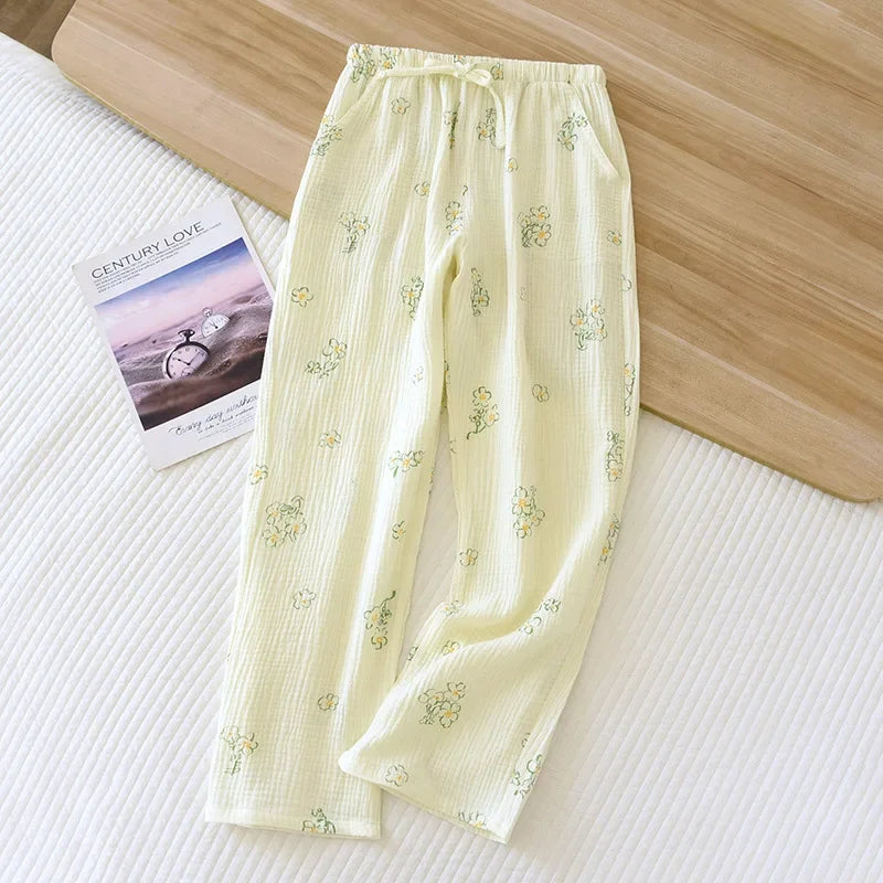 Cotton Crepe Loose lounge pyjama bottoms 05
