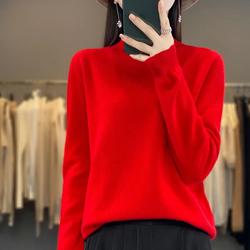 100% Merino Wool Sweater Women Knitwear