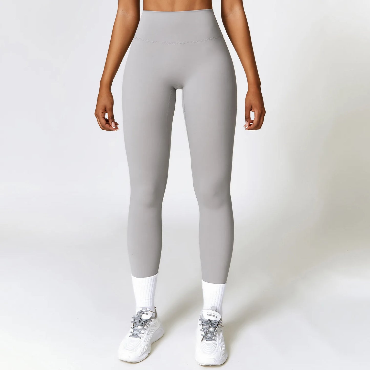 Seamless High Waist Gym Workout Leggings Frost Grey