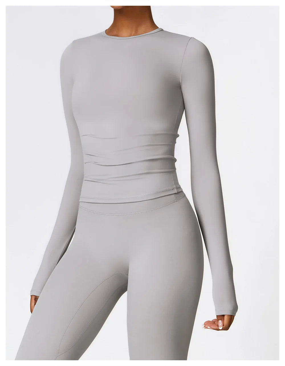 Long Sleeve round neck Running Fitness Gym crop top