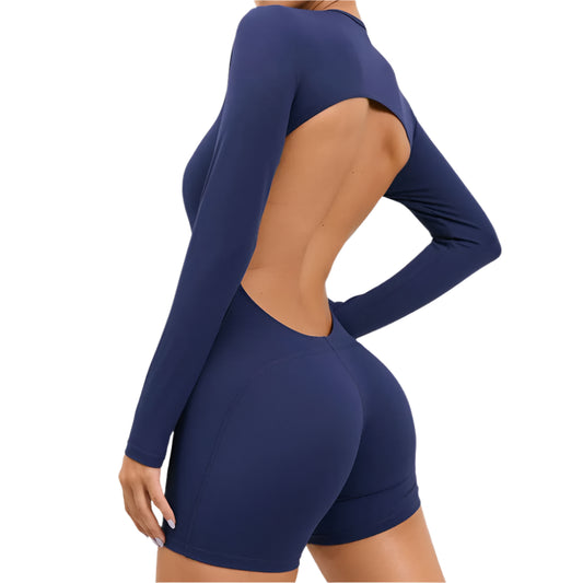 Backless Long-Sleeved all in One Workout Gym suit