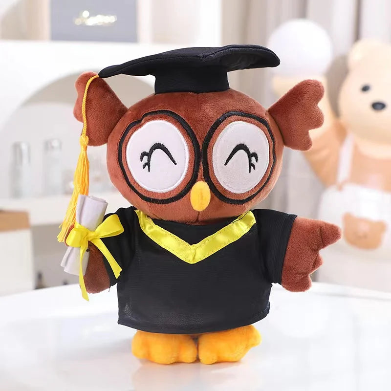 Graduate Doctor Capybara Owl Bear Plush soft Toy 22cm Owl Squint Eye