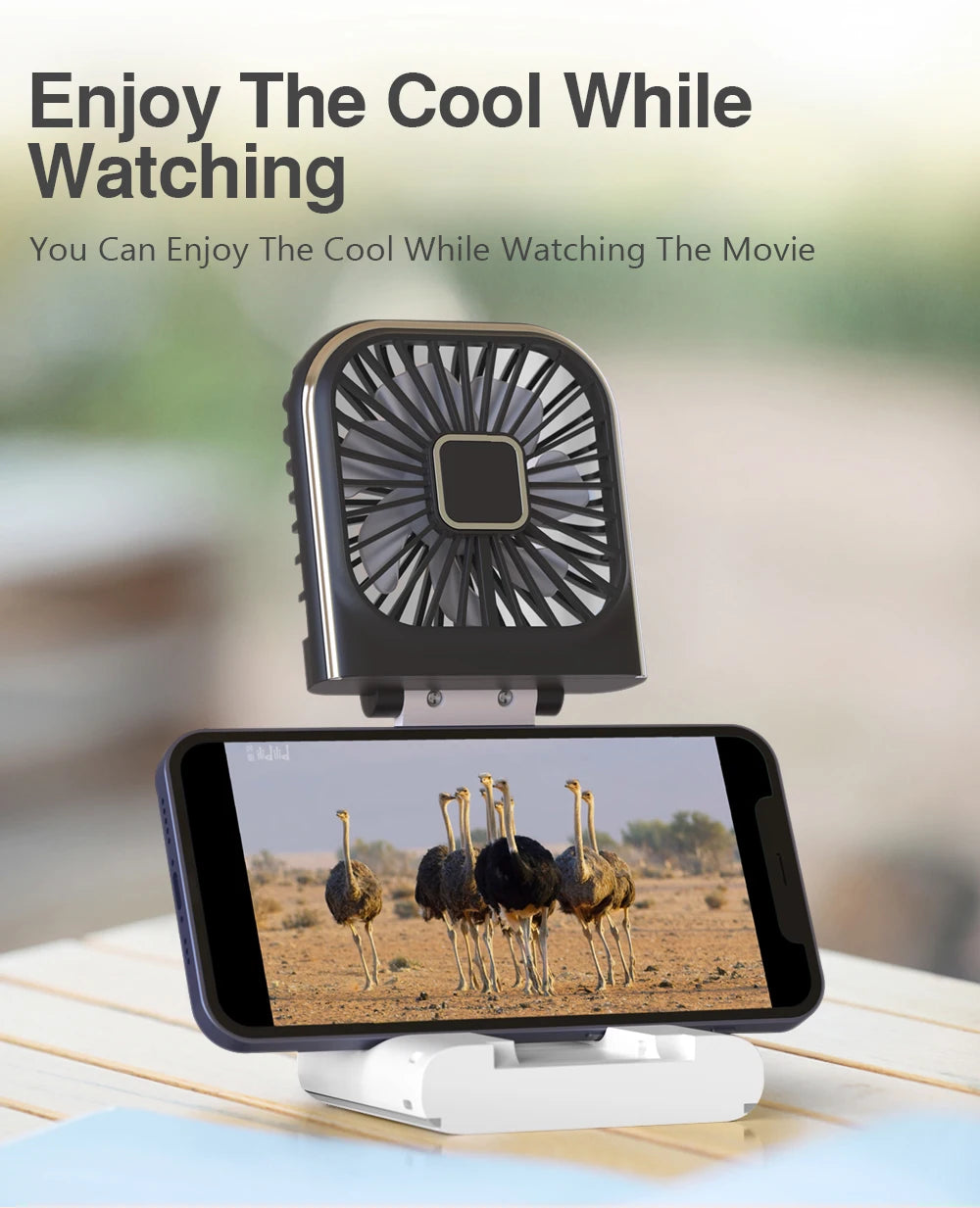 4 Speed Adjustable USB Rechargeable Portable Mini Fan