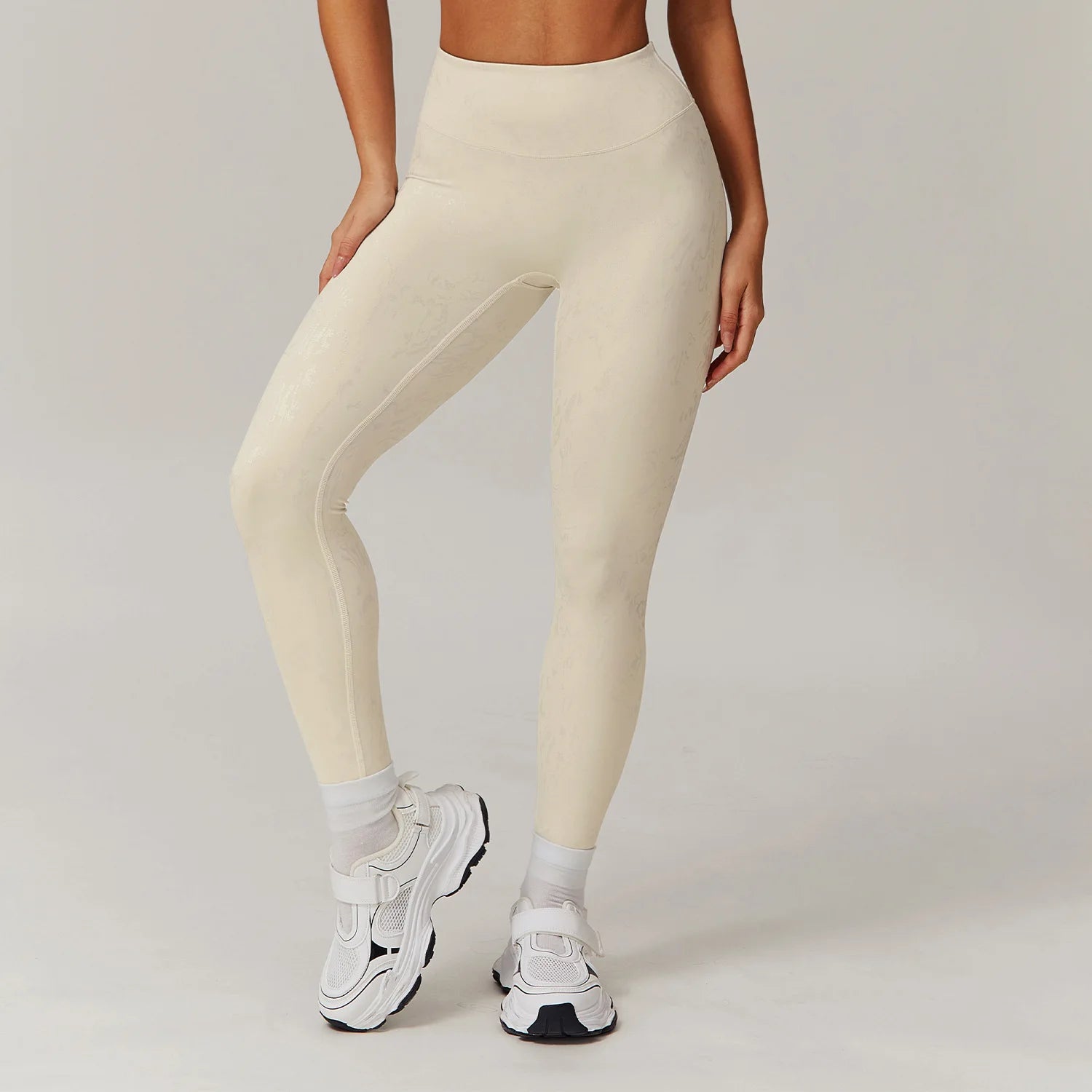 High Waist butt lift Tummy Control gym leggings Light apricot color