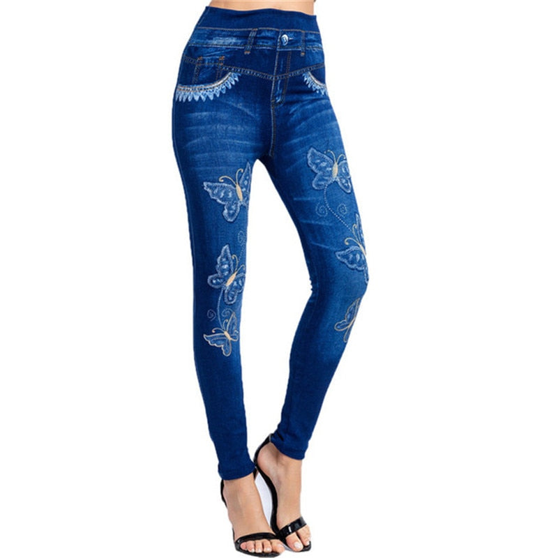 Women Faux Denim Jeans
