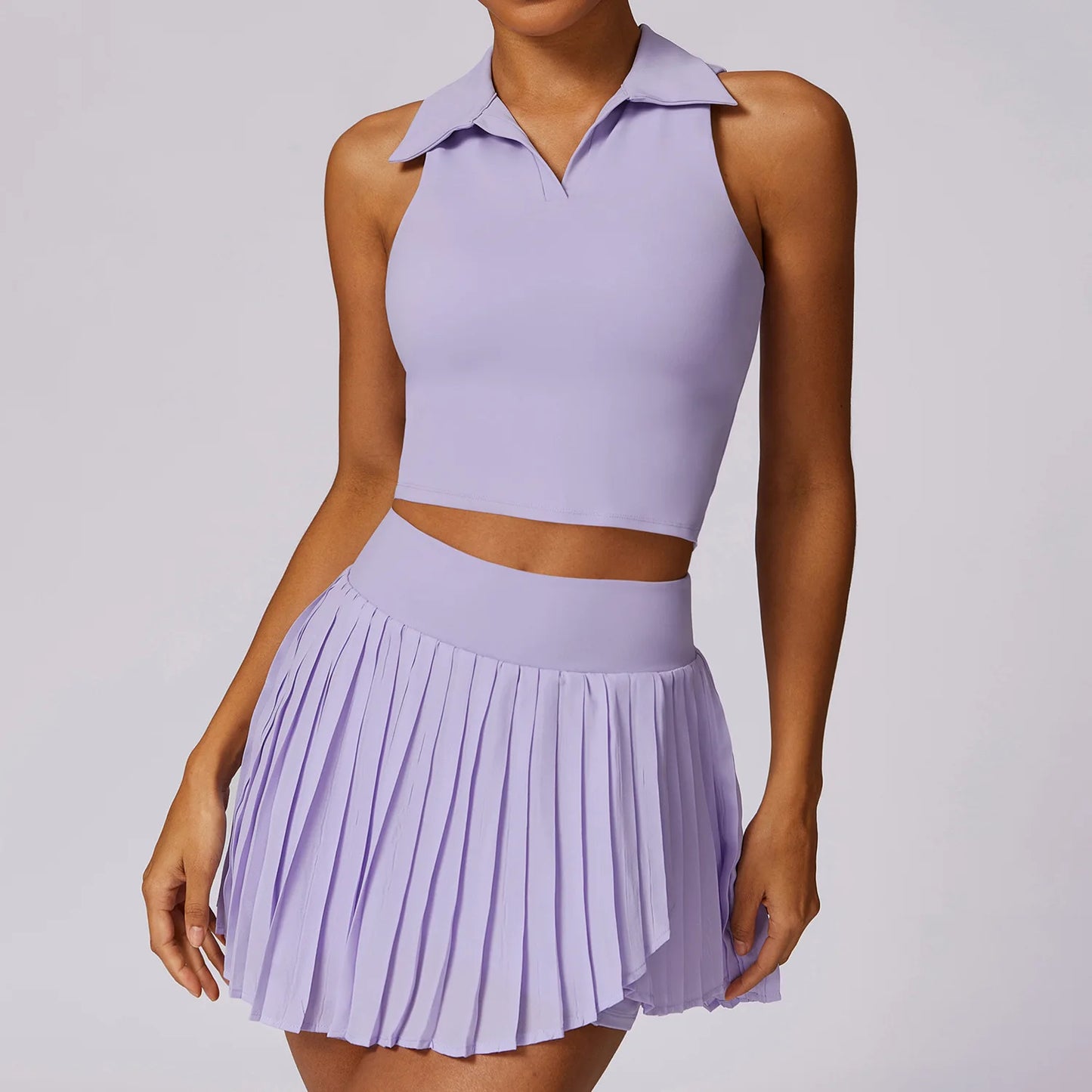 Workout Sports Skort Skirt top tennis set Romantic Purple