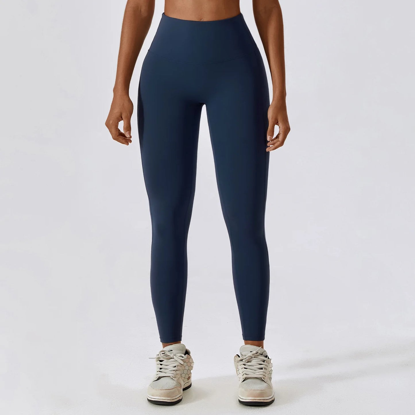 High Waist Push Up gym leggings Emblem Blue