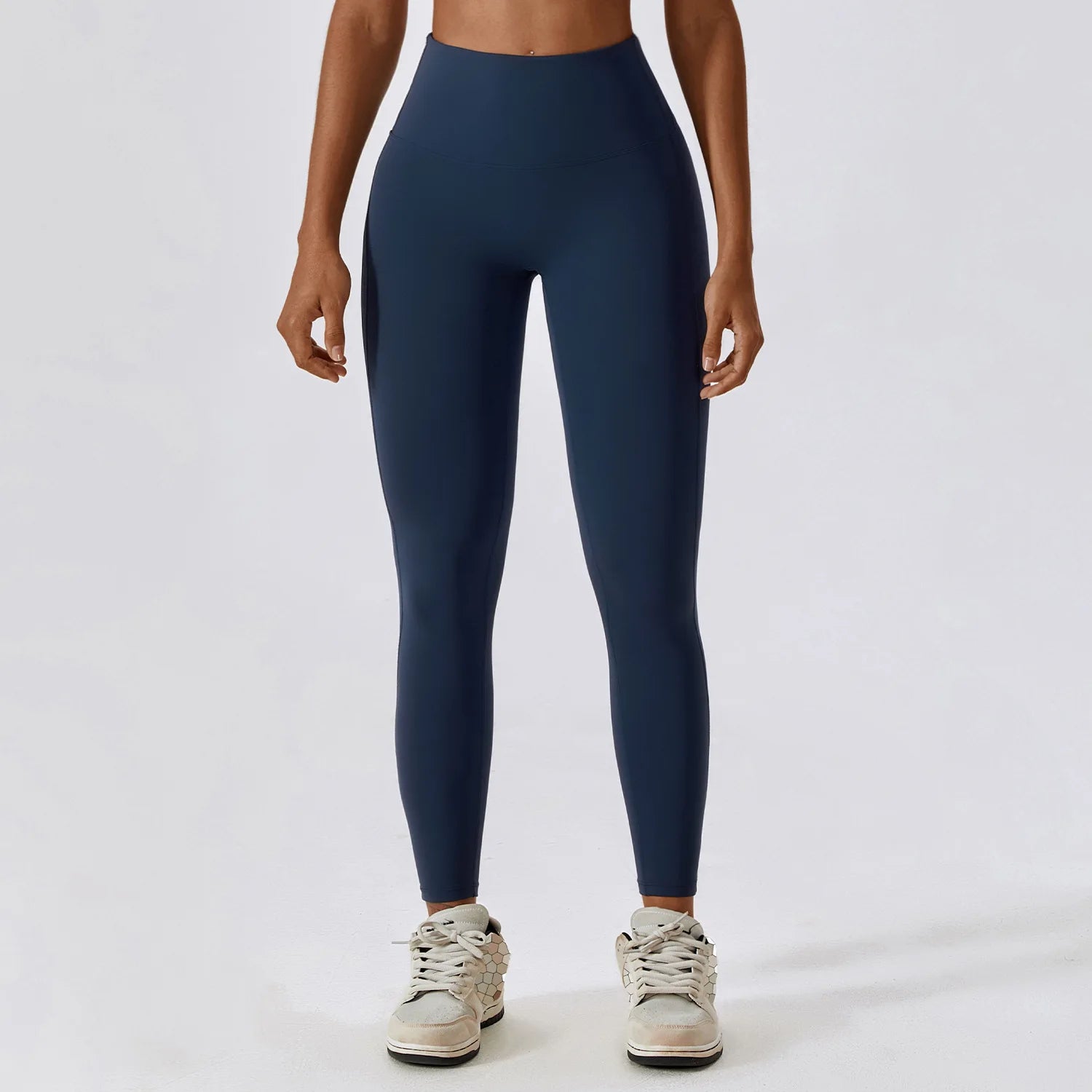 High Waist Push Up gym leggings Emblem Blue