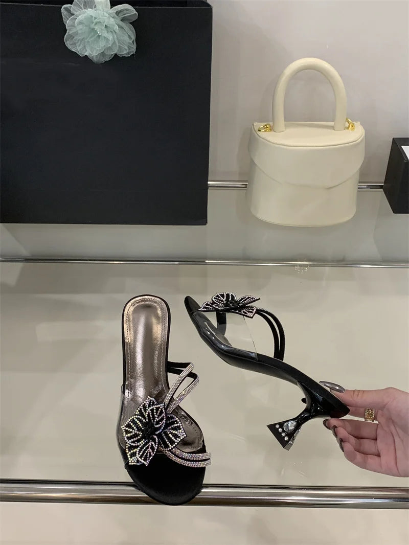 Fashion Rhinestone Flower high heel Sandals