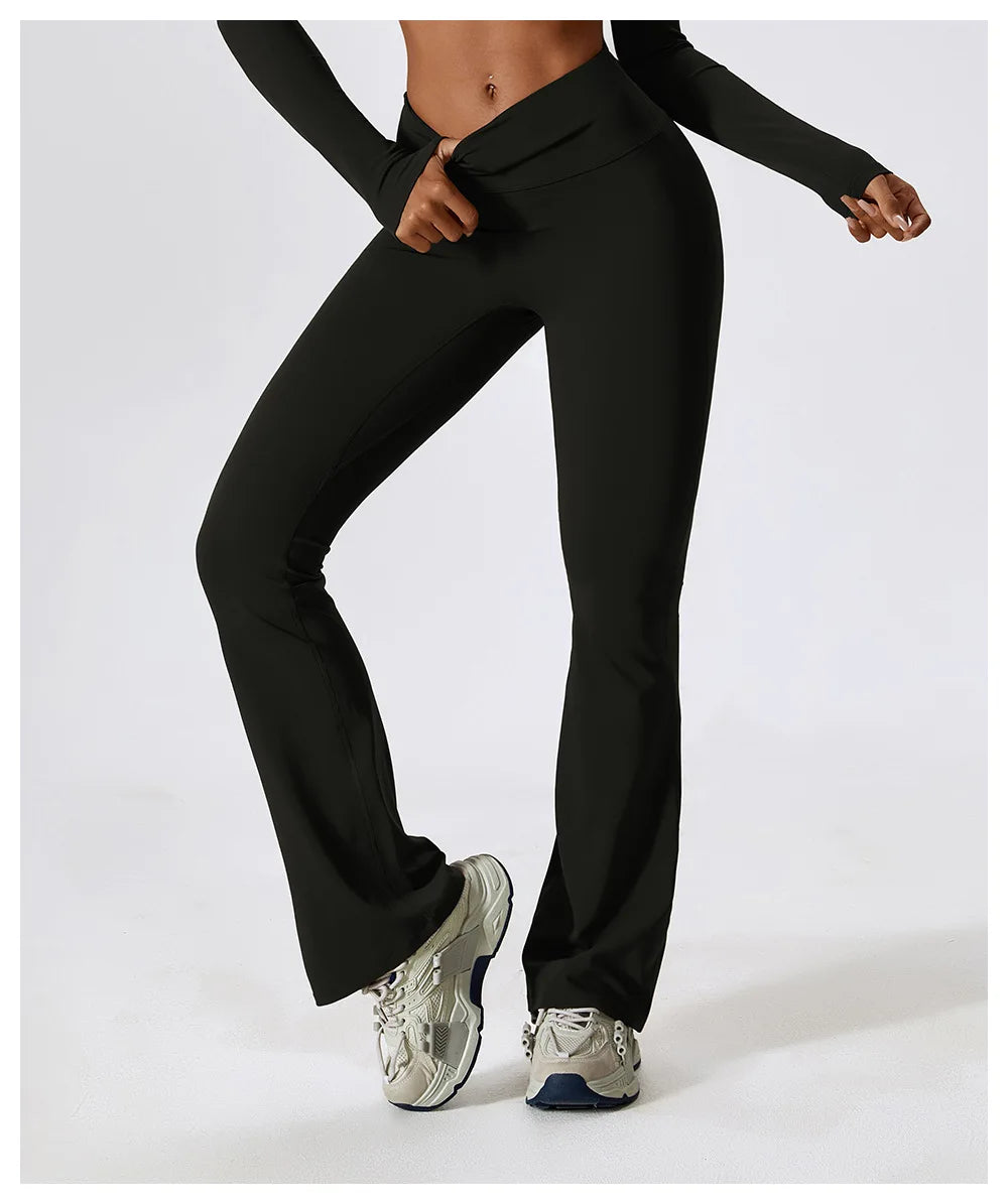 Wide-leg High Waist Flared Workout Bell-bottoms Yoga leggings