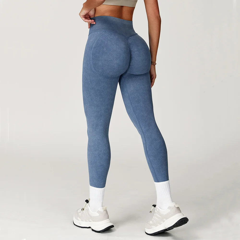 Seamless Yoga Sports High Waist Ribbed Gym leggings