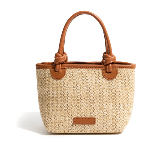 Small straw Beach Tote Bag