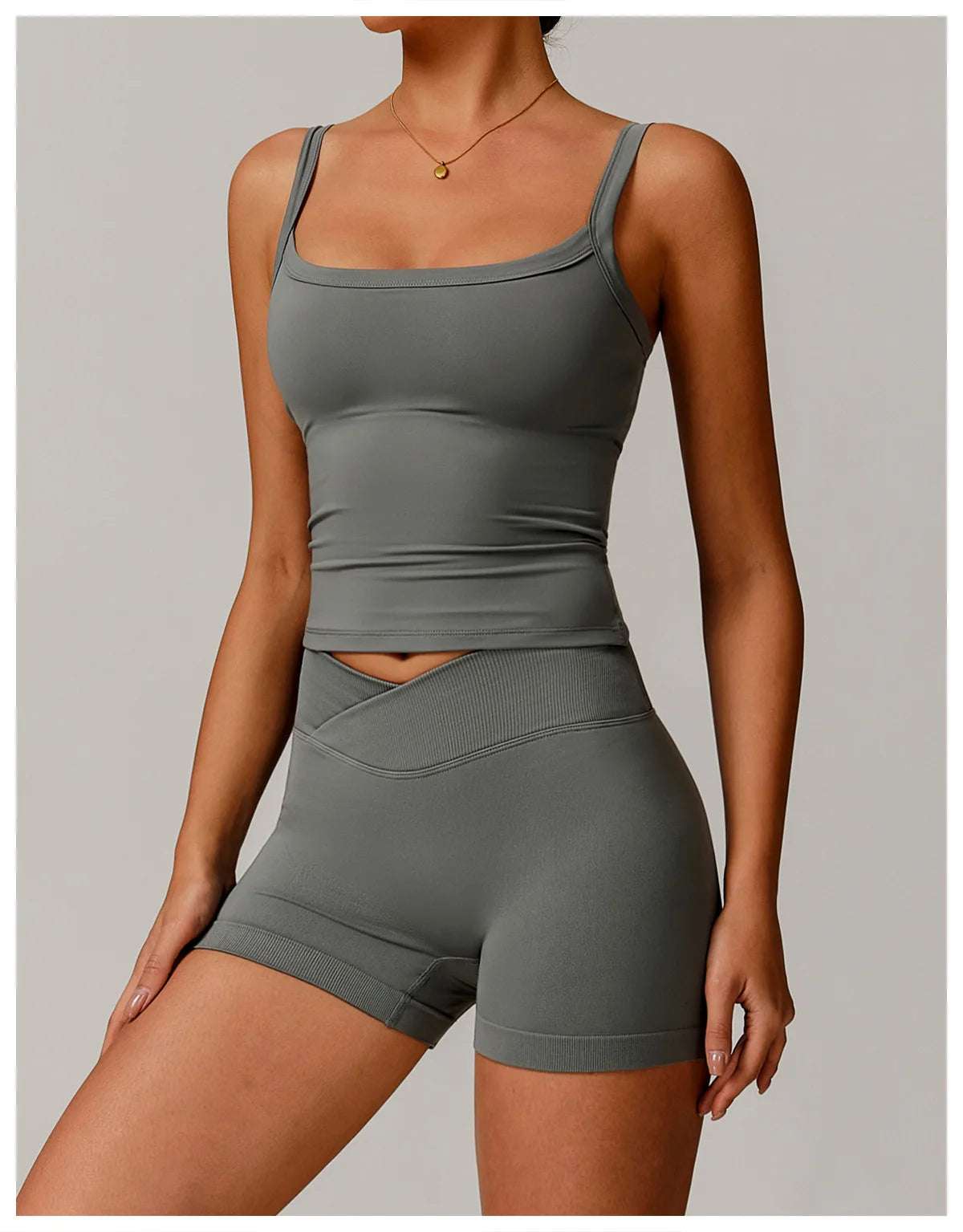 Push Up square neck Sports gym Top