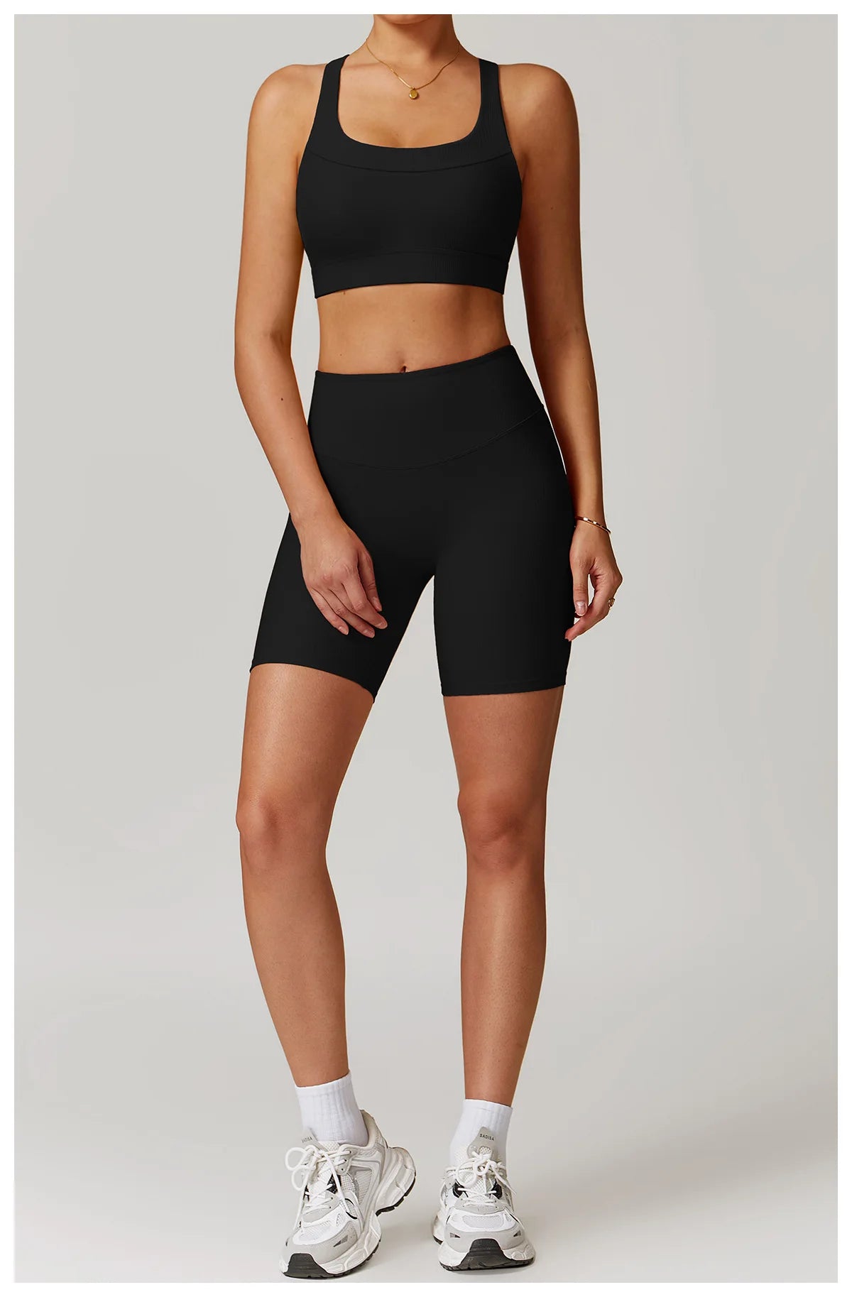 Ribbed Fitness Gym Workout Push Up Sports Bra & Leggings Set