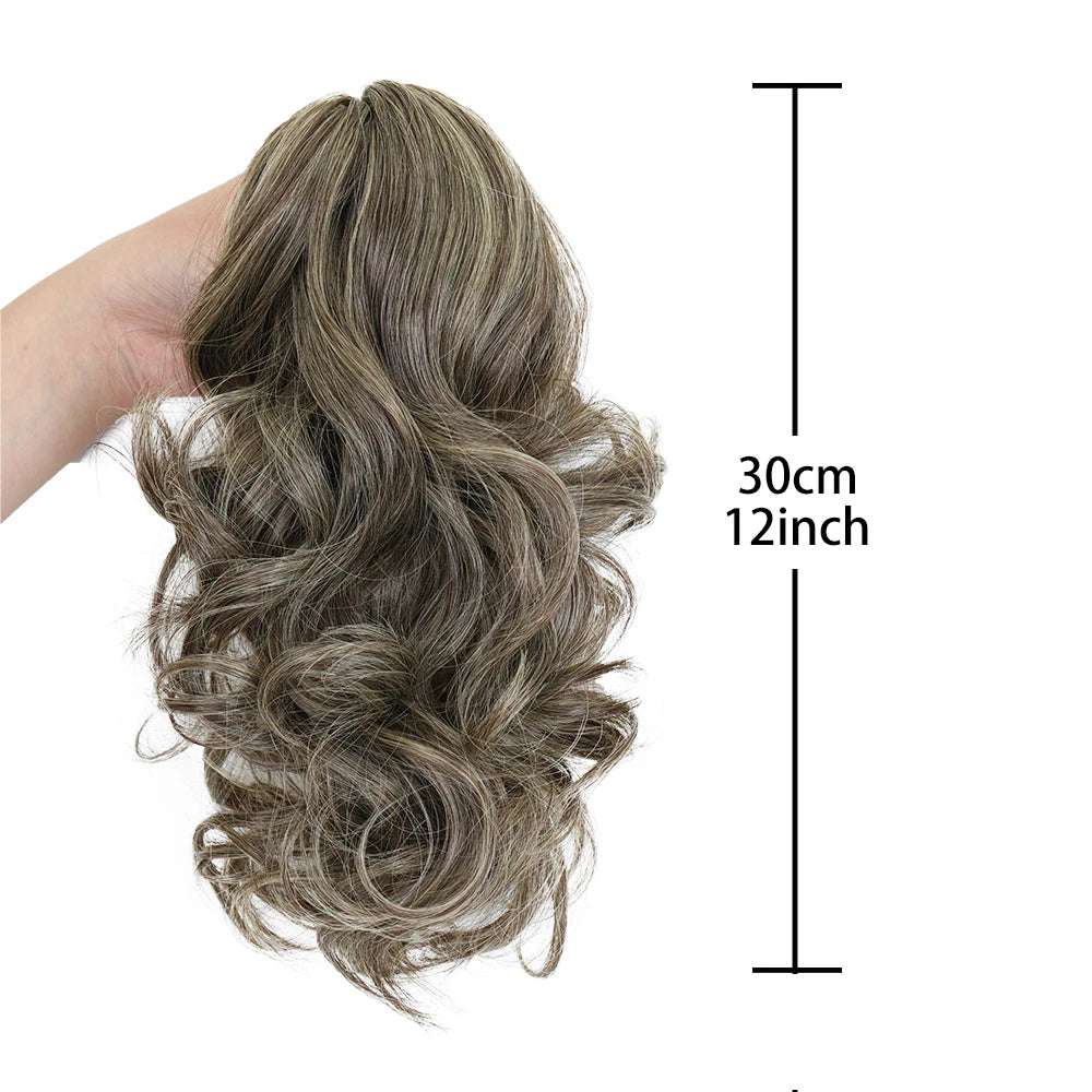 Claw Clip On Ponytails Extension Wavy Hair 12 Inches Hair Natural Extension