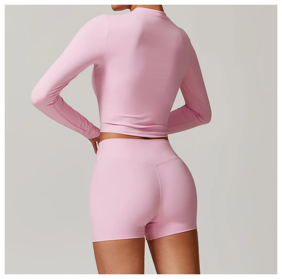 Long Sleeved Quick Dry round neck High Elastic Pilates Workout top