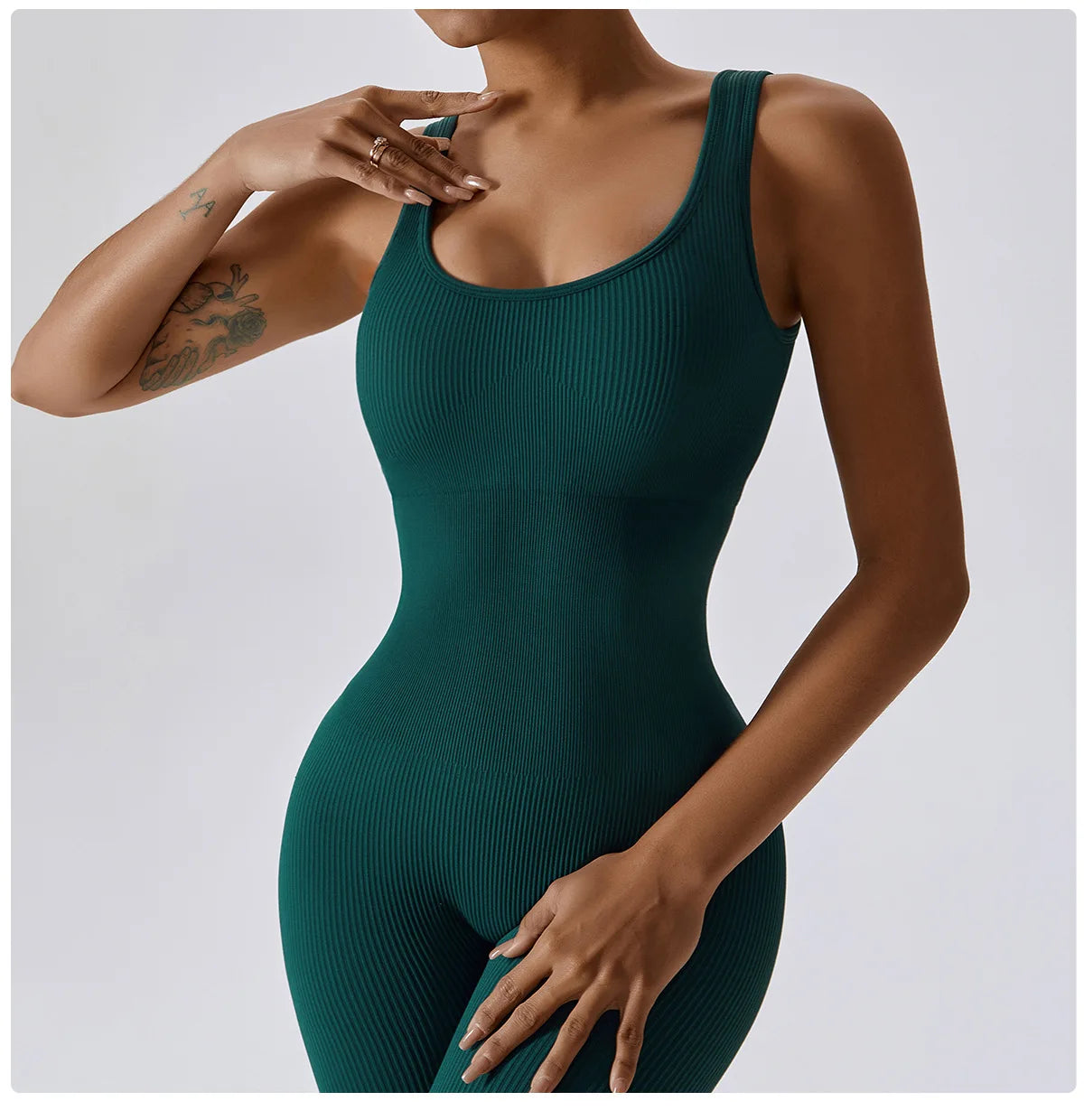 Seamless One Piece Ribbed Workout yoga bodysuit