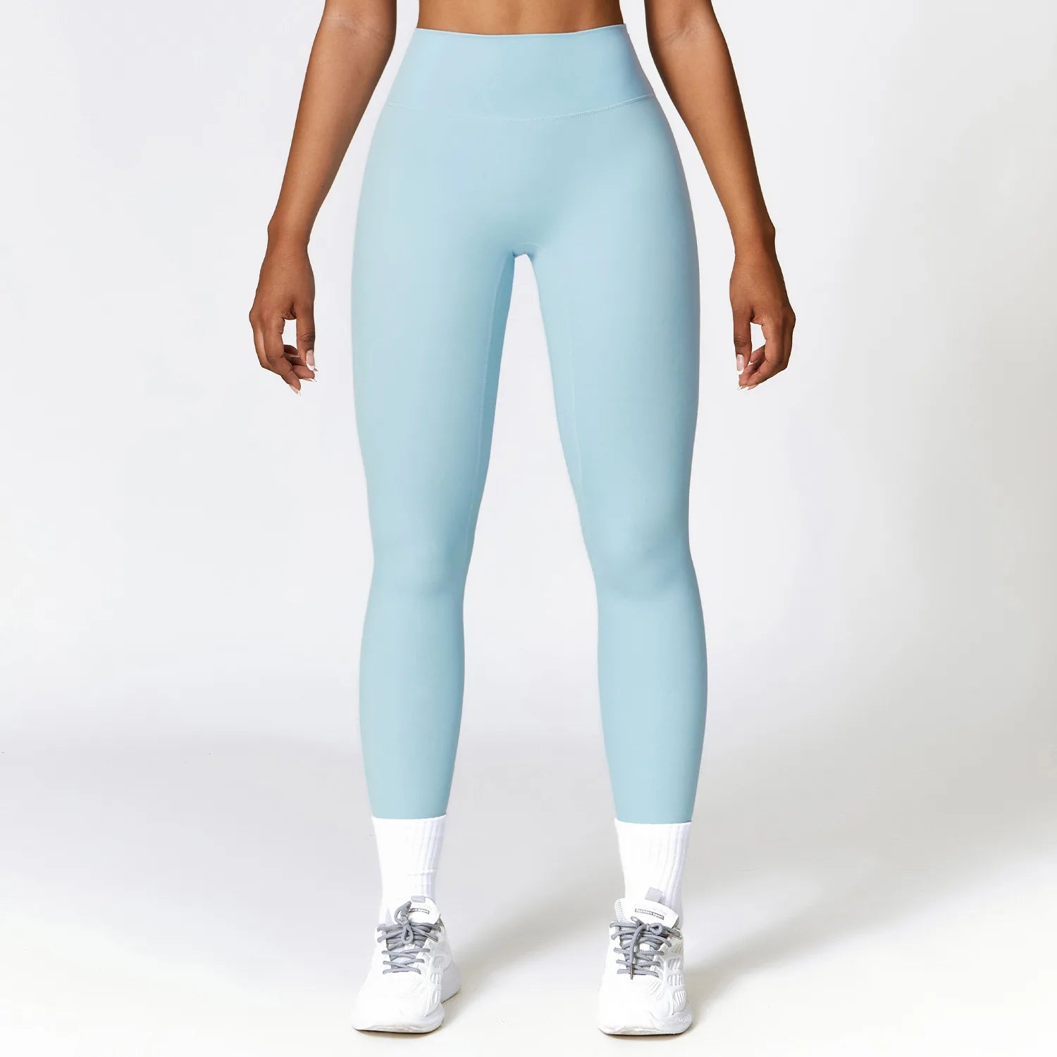Seamless High Waist Gym Workout Leggings Sky Blue
