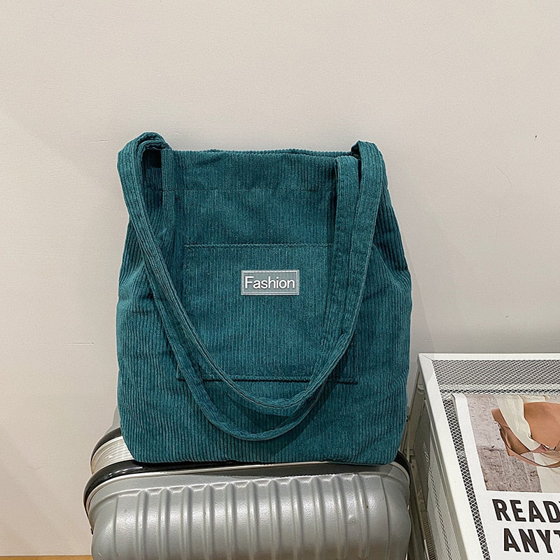 Women's Canvas Casual Tote Bag Green D