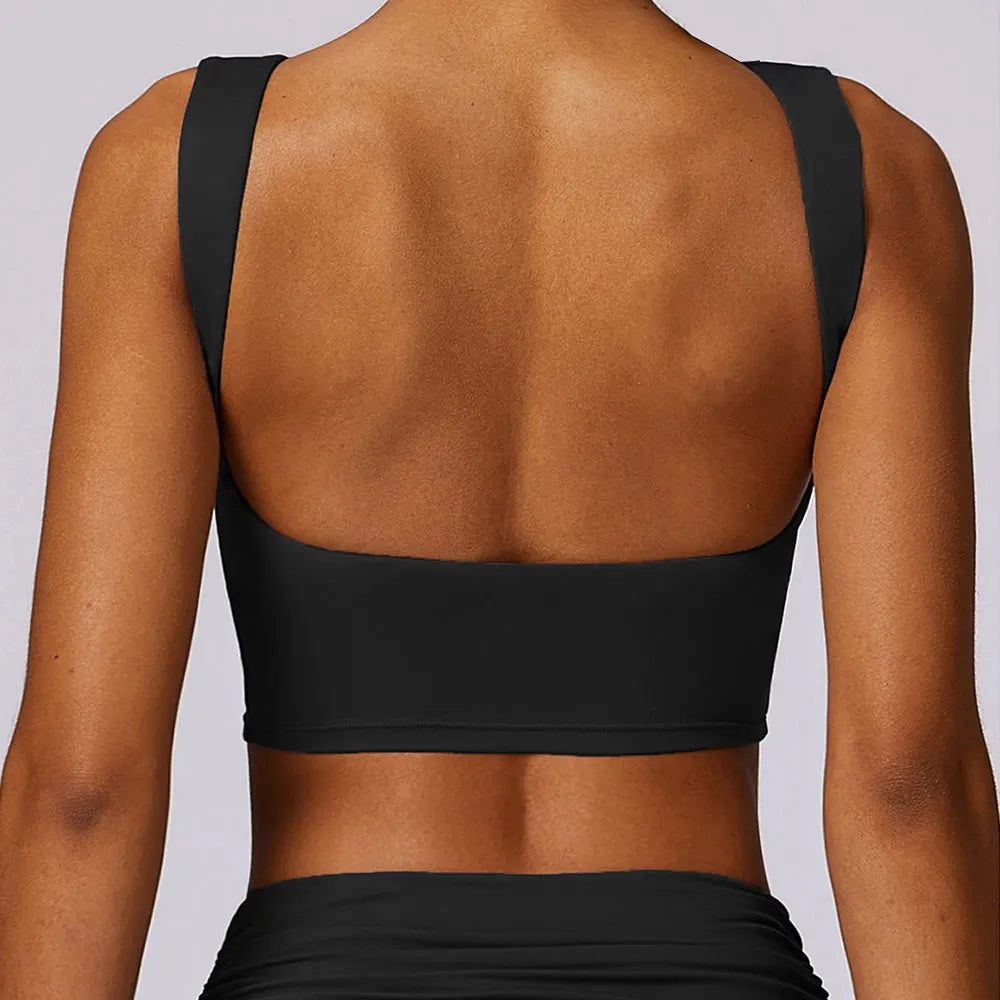 High Strength Shockproof gym workout Crop Top Advanced Black