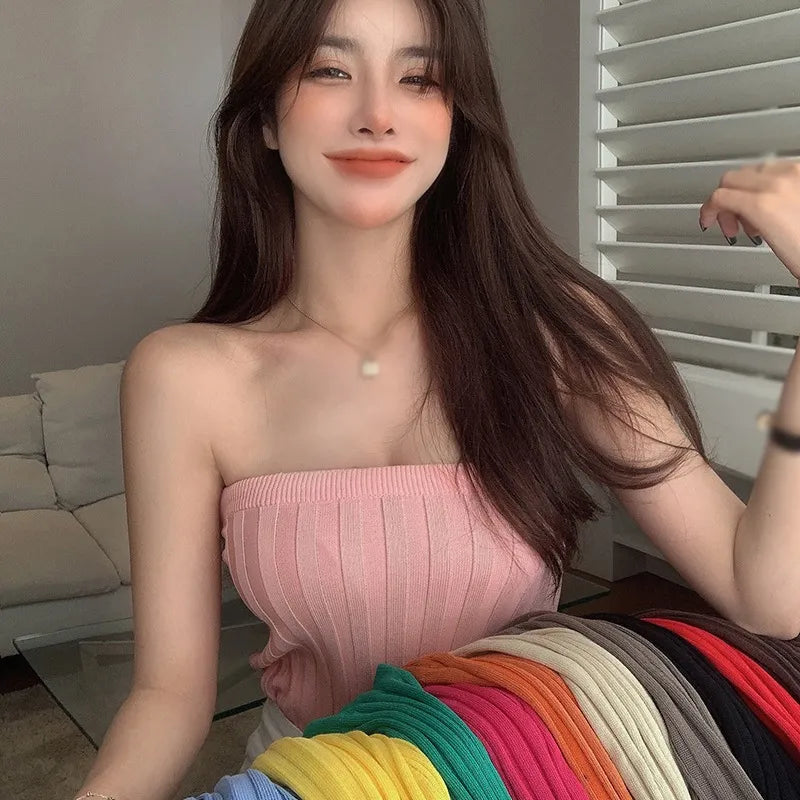 Women Short Sleeveless Summer Solid Color Tops