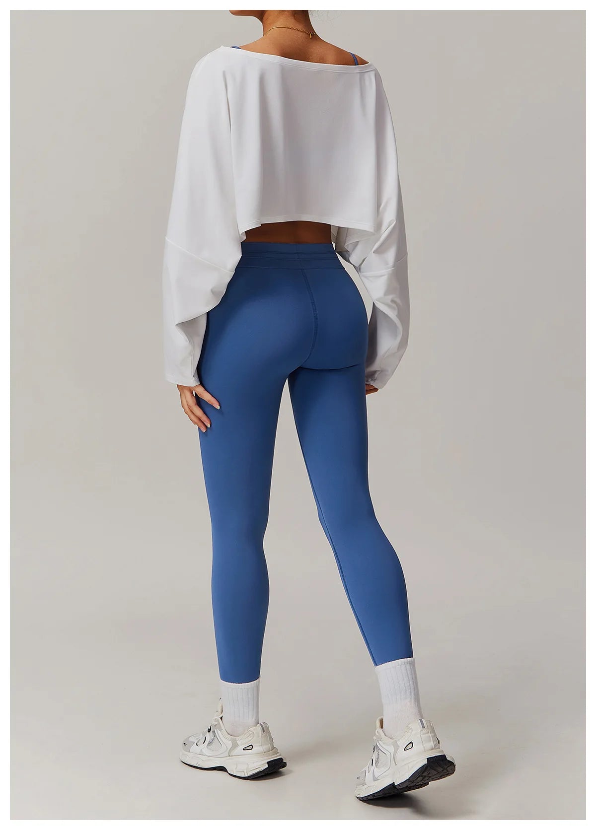 Long Sleeve off Shoulder Bat Sleeve Gym Yoga top