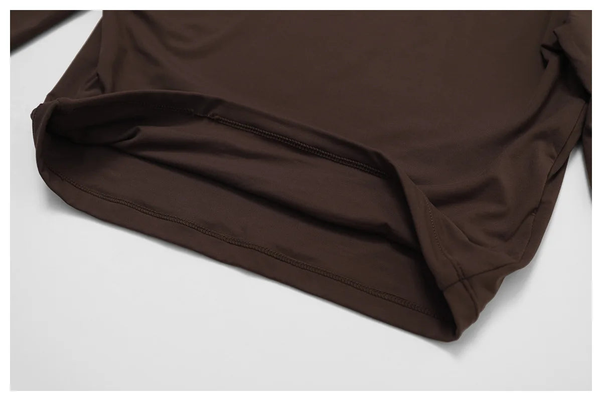 High Neck Long Sleeve Fitness Gym Sports Top